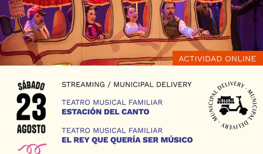 Actividades gratuitas-online El pequeño municipal presenta en su plataforma online Municipal Delivery: El rey que quería ser músico y La estación del canto. Teatro musical familiar