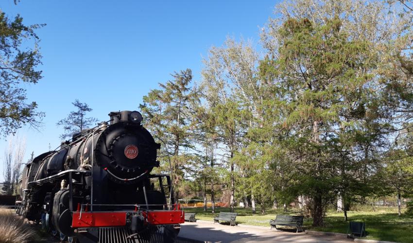 Foto de la Locomotora 1110 del Museo Ferroviario de Santiago