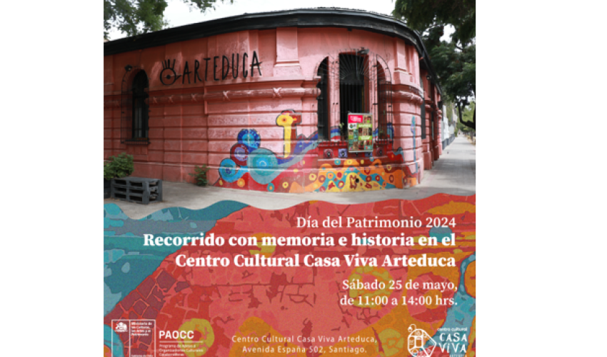Afiche del Centro Cultural Casa Viva Arteduca, fondo de imagen de nuestra casa